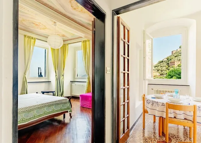 4 Beds-sea View With Private Garage Lägenhet Camogli